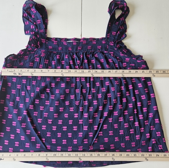 NWOT LOFT Clip Ruffle Square Neck Top - Picture 7 of 9